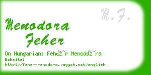 menodora feher business card